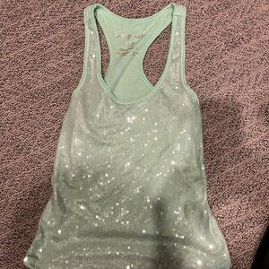 Flashy Mint green blouse with sequence all over